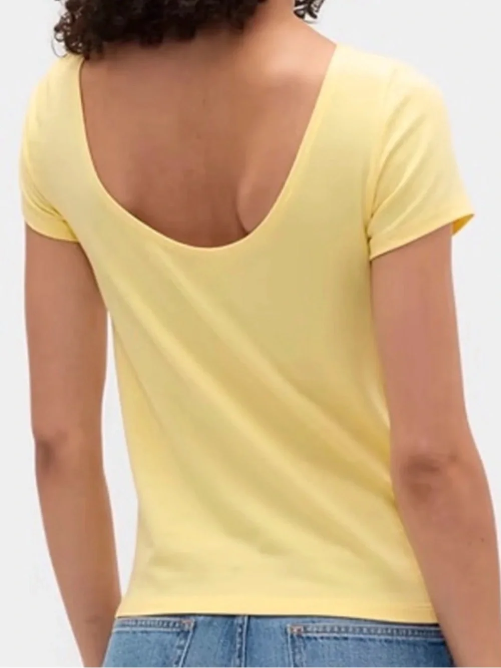 Gap  Factory Boatneck Open-Back T-Shirt Yellow XXL